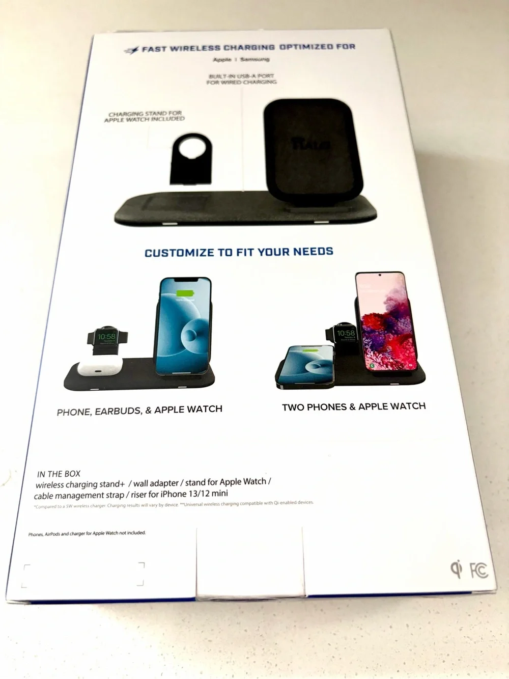 Halo 3-in-1 Wireless Charging Stand in Black